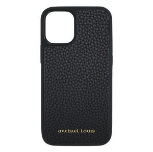 Michael Louis Pebbled Leather Case iPhone 14 - Black