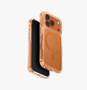 Uniq Hybrid Iphone 17 Pro Max (2025) 6.9 Magclick Charging Lifepro Xtreme (Af) - Frost Clear/volt Orange