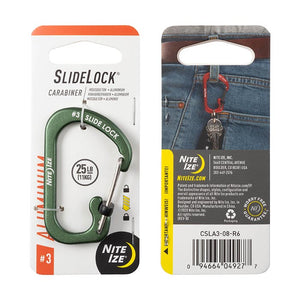 Niteize SlideLock Carabiner Aluminum #4 - Olive
