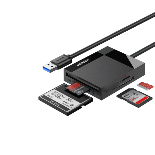  يوجرين USB قارئ بطاقات 50 سم - أسود