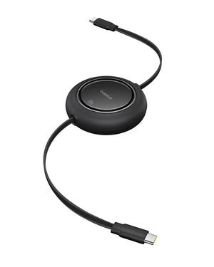 Baseus Free2Pull Mini Retractable Charging Cable USB-C to USB-C 100W 1.5m Cluster Black