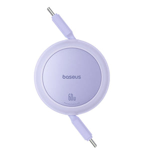 Baseus Free2Pull Mini 1m USB-C to USB-C 60W Charging Cable – Purple