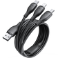Baseus Ultra-Fast One-for-Three Fast Charging Cable USB-A to M+L+C 3.5A 1.3m Cosmic Black