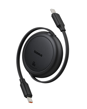 Baseus Free2Pull Mini 1m USB-C to USB-C 60W Charging Cable – Black
