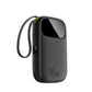 Baseus EnerFill FC31 Qpow3 Digital Display Power Bank with 2 Built-in USB-C Cables 10000mAh 45W Cosmic Black