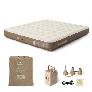 Naturehike (Chenjing) Built-In Pump Inflatable Triple Mattress 200x180x25 - Brown