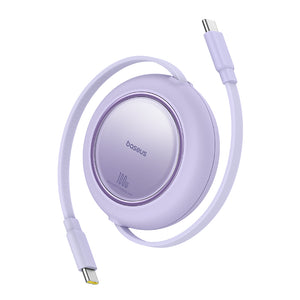 Baseus Free2Pull Mini 1.5m USB-C to USB-C 100W Retractable Cable – Purple