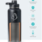 Buzio Trio Series Water Bottle with 3 Lids and Sleeve 1.2L - Black