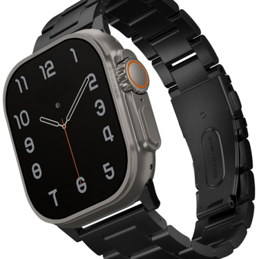 Uniq Osta Apple Watch حزام فولاذي مع روابط ذاتية التعديل 49/45/44/42 ملم - منتصف الليل (أسود)