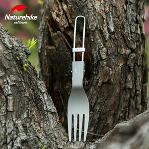 Naturehike Titanium alloy outdoor travel folding tableware titanium-fork