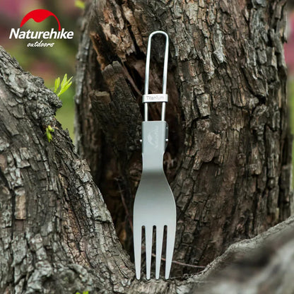 Naturehike Titanium alloy outdoor travel folding tableware titanium-fork