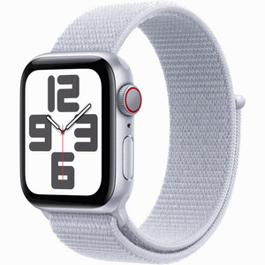 Apple Watch SE GPS + Cellular 40mm Silver Aluminium Case with Blue Cloud Sport Loop