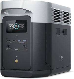 محطة الطاقة المحمولة EcoFlow DELTA 2 Max (2048 واط ساعة / 2400 واط) مع زيادة طاقة 4800 واط