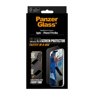 واقي شاشة PanzerGlass لهاتف iPhone 17 Pro Max | تصميم فائق الاتساع مع أداة التثبيت السهلة EasyAligner