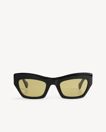 BLACK ACETATE WARM OLIVE LENS PT-1101 - AYREEN