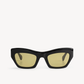 BLACK ACETATE WARM OLIVE LENS PT-1101 - AYREEN