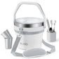 Buzio Insulated Ice Bucket 7L with Lid Scoop Tongs and 2 Cups - White