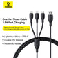 Baseus Ultra-Fast One-for-Three Fast Charging Cable USB-A to M+L+C 3.5A 1.3m Cosmic Black