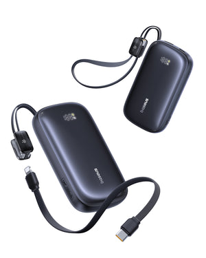 Baseus EnerFill FC21 Qpow3 Ultra Digital Display Power Bank with Detachable Cable 20000mAh 45W Cosmic Black