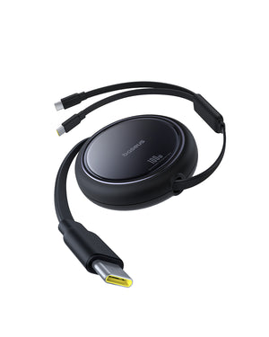 Baseus Bright Mirror 2-in-1 Type-C to C+C 1m Fast Charging Cable 100W – Black