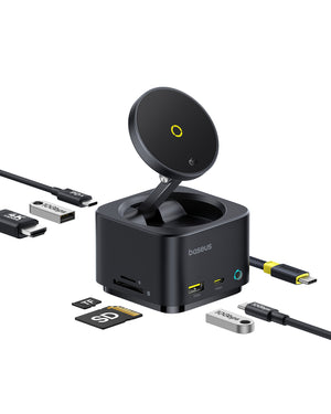 Baseus MagPro II 7-in-1 Magnetic Charging Hub 15W – Black