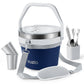 Buzio Insulated Ice Bucket 7L with Lid Scoop Tongs and 2 Cups - Blue