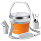 Buzio Insulated Ice Bucket 7L with Lid Scoop Tongs and 2 Cups - Orange