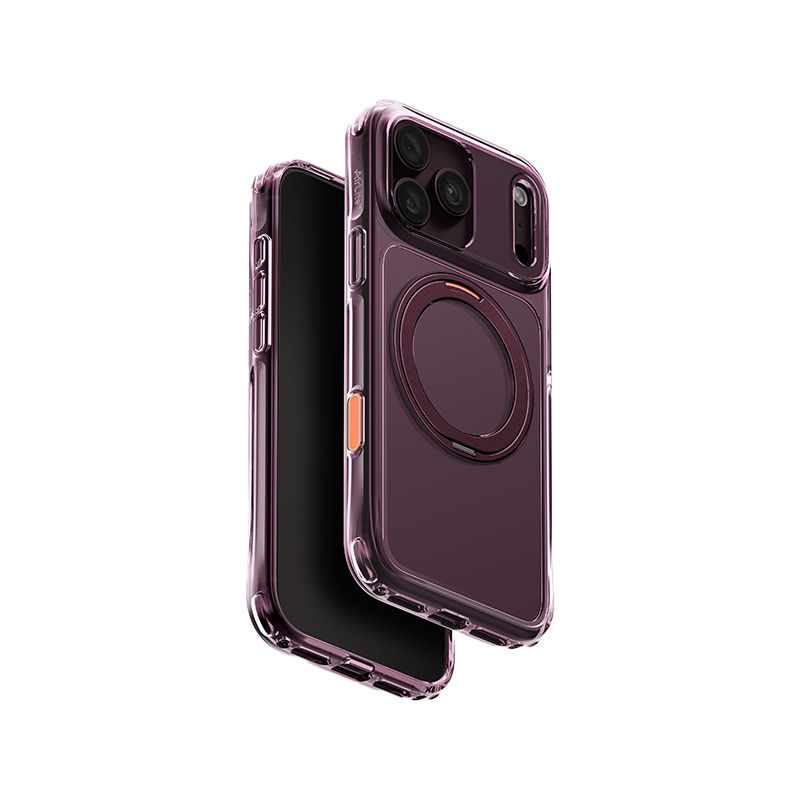 UNIQ HYBRID IPHONE 18 PRO 6.3 SWIVIX مع مسند دوار 360 - أحمر خمري غامق