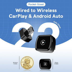 JASCO 2 in 1 Wireless CarPlay & Android Adapter - Black