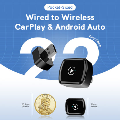 JASCO 2 in 1 Wireless CarPlay & Android Adapter - Black