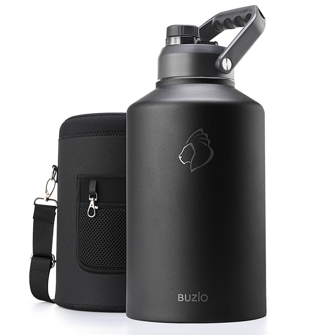 Buzio Rock Series Insulated 1.5 Gallon Jug with Spout Lid and Sleeve 5.8L - Black