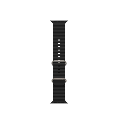 Smartix حزام سيليكون فاخر لساعة أبل 49،/45/44/42، أسود