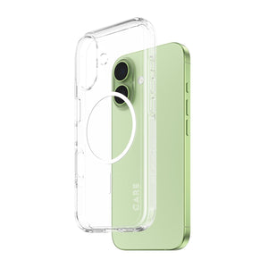 حافظة CARE by PanzerGlass Flagship Case شفافة Urban Explorer مع حلقة MagSafe بيضاء لهاتف iPhone 17