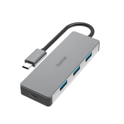 Hama 4-in-1 USB-C Hub, USB 3.2 Gen2, 10 Gbit/s - Grey