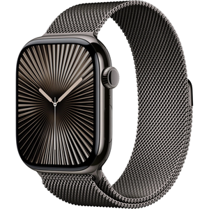 Apple Watch Series 10 GPS + Cellular 46mm Slate Titanium Case with Slate Milanese Loop - S/M