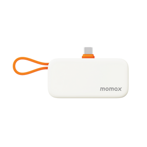 Momax 1-Power Mini 5000mAh Bulit-in foldable USB-C connector Battery pack (Orange)