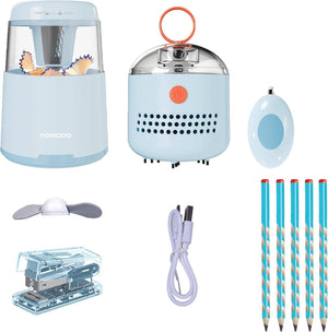 Porodo Kids Electric Sharpener & Vacuum Stationary Set - Blue
