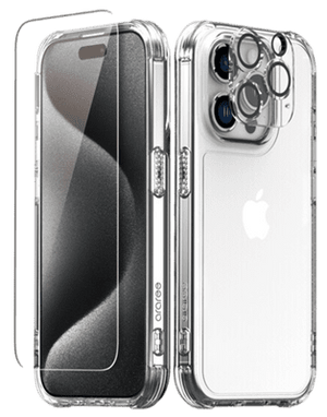 Araree Flexield 3 In 1 Bundle Pack ( Screen Protector + Flexield Case + Camera Lens Protector ) For Apple Iphone 15 Pro - Clear