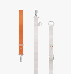 UNIQ Vista Flex 2-in-1 Lanyard And Hand Strap - Mist Grey/ Volt Orange