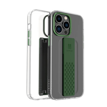 Levelo Graphia IMD Clear Case With Extra Grip iPhone 14 Pro Green