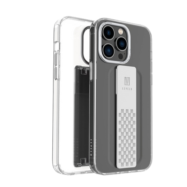 Levelo Graphia IMD Clear Case With Extra Grip iPhone 14 Pro Silver