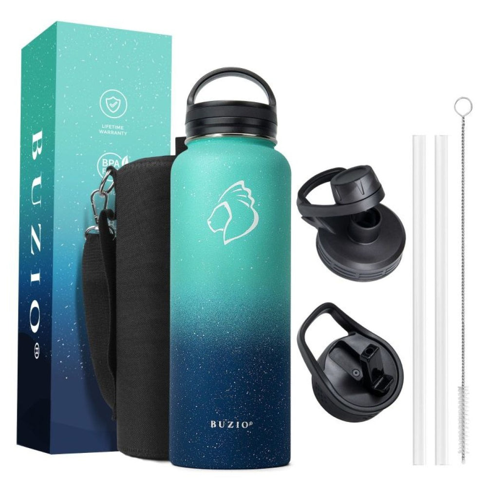 Buzio Trio Series Water Bottle with 3 Lids and Sleeve 1.2L -  Starry Pacific