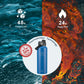 Buzio Duet Series Water Bottle with 2 Lids and Sleeve 1.2L - Blue