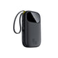Baseus EnerFill FC31 Qpow3 Digital Display Power Bank with 2 Built-in USB-C Cables 20000mAh 45W Cosmic Black