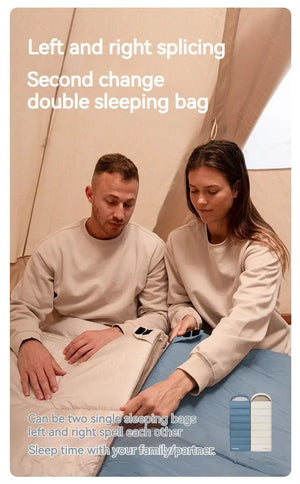 Naturehike RiXuan Envelope Hooded USB-Heating Cotton Sleeping Bag Right Zipper 220x80 - Brown