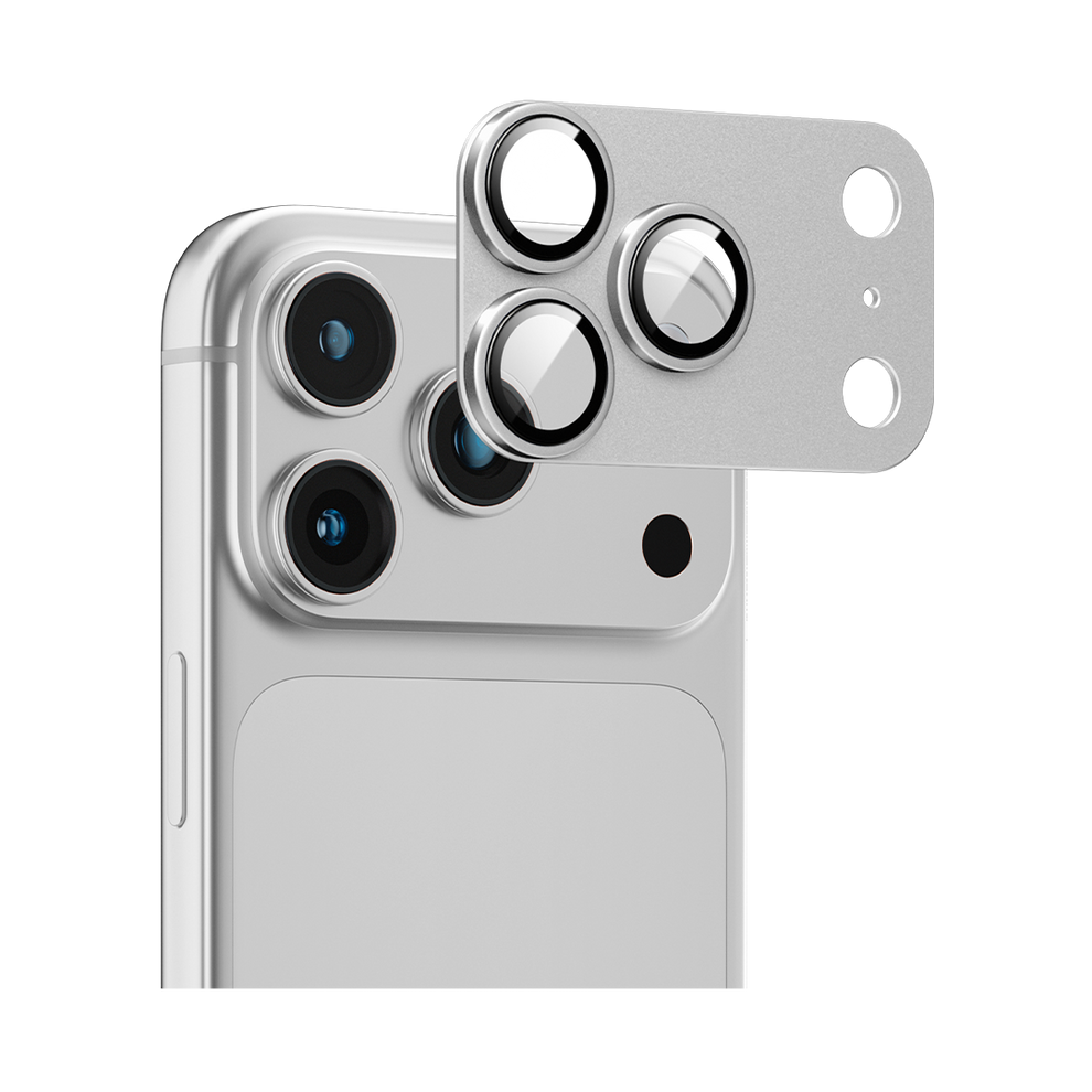 كاميرا LZEL المعدنية ذات الزجاج المقوى لهاتف iPhone 17 Pro Max - فضي