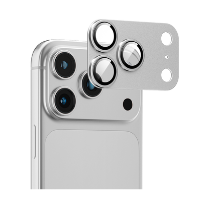 كاميرا LZEL المعدنية ذات الزجاج المقوى لهاتف iPhone 17 Pro Max - فضي