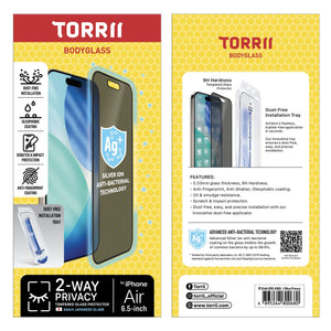 Torrii BODYGLASS for iPhone 17 Air Anti-Bacterial – Privacy