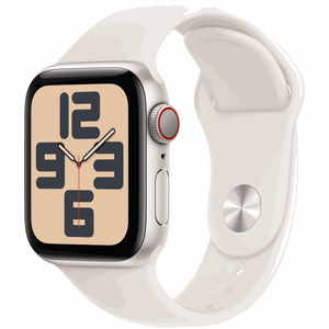 Apple Watch SE GPS + Cellular 40mm Starlight Aluminium Case with Starlight Sport Band - M/L