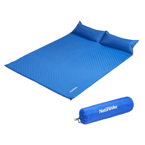 Naturehike couple inflatable mat with pillow-updated - Blue